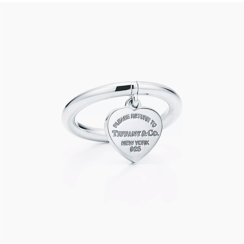 NEW- Tiffany & Co. Sterling Silver Tag Heart Ring- Size 6